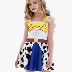 Yellow and Blue Halloween Costumes with Playful Patterns size 8-10